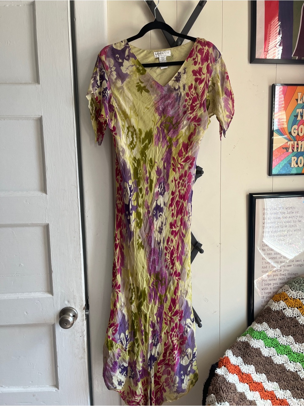 Y2K inspired Vibrant Floral V-Neck Maxi Dress - Multi